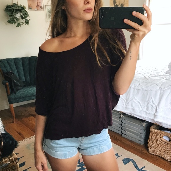 Plum cropped tee - Picture 5 of 8